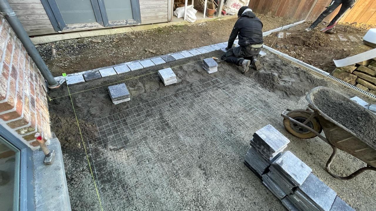 Chantier d'une terrasse